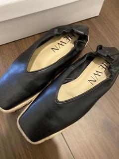 【国際ブランド】 HEWN フラット パンプス エスパドリーユ ブラック 36 23cm - その他