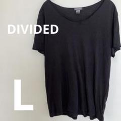DIVIDED H&M ブラック Vネック 半袖チュニック【L】