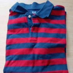 GAP 赤と青のストライプ ポロシャツ M - メルカリ