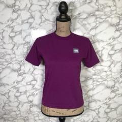 美品　THE NORTH FACE　（S）　ロゴプリント半袖Tシャツ　パープル