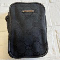 GUCCI シガレットケース ポーチ キャンバス GG ブラック 黒