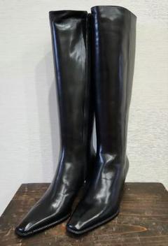 【MANNINA FIRENZE】イタリア製 ロングブーツ 黒 23.5㎝ MANNINA FIRENZE】イタリア製 ロングブーツ 黒 23.5㎝