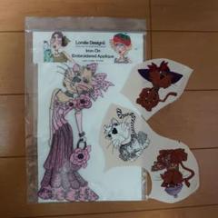 ロラライハリス刺繍ワッペン/フラワー柄生地