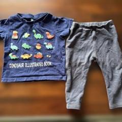 ユニクロ　レギンス　デニムライク　80/西松屋恐竜Tシャツ 90 セット