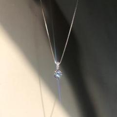 シルバー925 czダイヤモンド ✨最高級✨ プラチナコート 一粒石 ネックレス