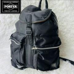 【美品】PORTER ポーター タンカー リュック ファスナーポケット 黒