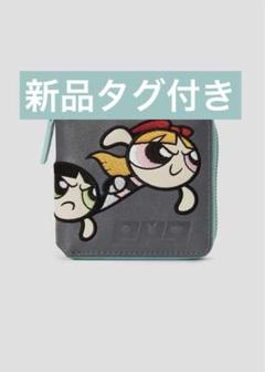 新品 パワーパフガールズ 二つ折り財布 グレー PPG ジップ