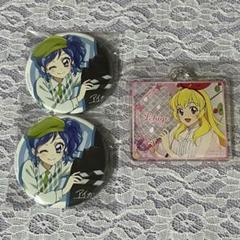 アイカツ 5th 5周年 グリッター 缶バッジ 星宮いちご いちご 蘭 あおい アイカツ！シリーズ5thフェス グリッター缶バッジ