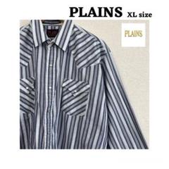 PLAINS ストライプシャツ XLサイズのサムネイル