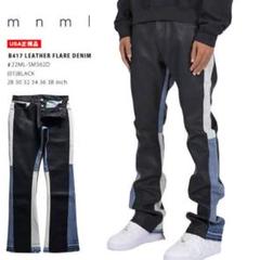 Authority着用!　mnmlミニマル　レザー切り替えフレアパンツ　29/S Authority着用! mnmlミニマル レザー切り替えフレアパンツ 29/S
