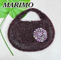 【美品】MARIMO アンテプリマ風　ビジュー付きワイヤーバッグ　ハンドバッグ