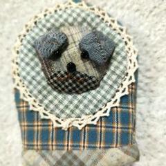 ☆ハンドメイド☆犬の顔刺繍付き布製☆☆のサムネイル