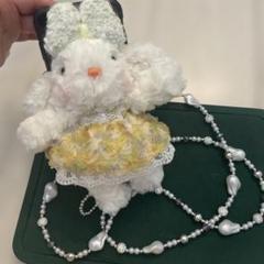 ウサギのぬいぐるみ スマホショルダーストラップ 韓国 人気 新品