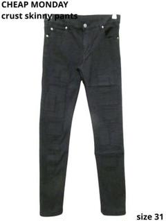美品！チープマンデーCHEAP MONDAYスーパースキニークラストパンツ