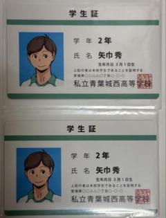ハイキュー バラエティーカード 矢巾 青葉城西 学生証 2枚