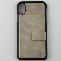 iPhoneX XS 耐衝撃 ベージュ PUレザー シンプル お洒落 カード収納