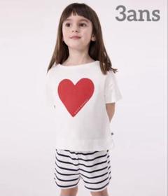 みこ　プチバトー　ミルキーハート　パジャマ　XS 6ans プチバトー PETIT BATEAU プリント長袖パジャマ （ミルキー