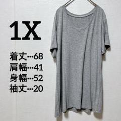 ✨️海外古着✨【1X】グレー Vネック Tシャツ メンズ レディース シンプル
