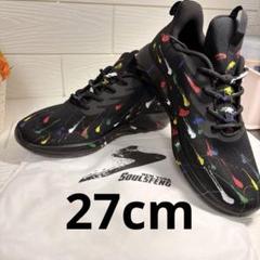 27cm✨Soulstfeng　メッシュスニーカー　通気性◎ブラック/マルチ