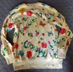 LEONARD SPORT カシミヤ シルク 花柄プリント付き セーター 42 LEONARD SPORT カシミヤ シルク 花柄プリント付き セーター 42