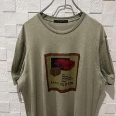 【希少デザイン】ルイヴィトン　センターロゴデザイン　シルク混合　tシャツ M