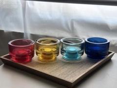 【廃盤・希少】IKEA ガラスキャンドルホルダー4個セット　カラフル