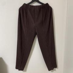 サイズ1 オムプリッセイッセイミヤケ ブラウン プリーツパンツ
