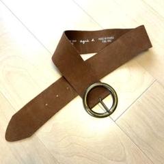 【レア美品】アニエスベー レザー スエード ベルト フランス製 ヴィンテージ