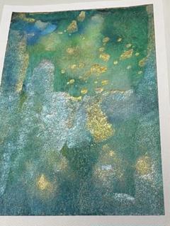 「相合傘」齋藤郁恵作画　原画　点描画　ヒーリングアート　A4サイズ 相合傘」齋藤郁恵作画/原画/点描のヒーリングアートA4サイズ