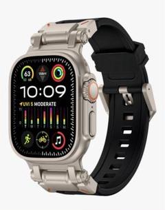 Apple Watchバンド　ステンレスシリコンバンド　スポーツバンド