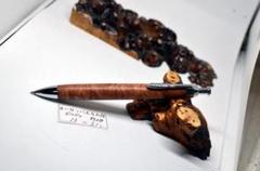 全面美杢のヨーロッパエルム瘤ボールペン】 木軸 木工 手作り三