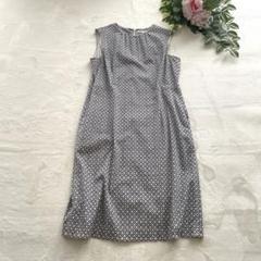 美品♡23区　大きいサイズ46 ノースリーブワンピース　ストレッチ　モノトーン