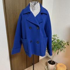 再値下げ　未使用　美品　差し色コート　くすみブルー 再値下げ 未使用 美品 差し色コート くすみブルー