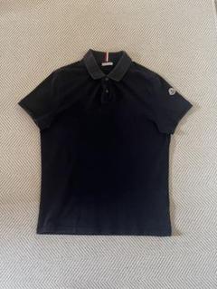 【希少✨】モンクレール ビッグロゴ ポロシャツ M 黒 MONCLER モンクレール ポロシャツ レディース 半袖 コットン