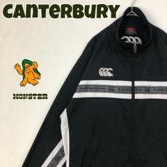 美品canterbury ジャージ トラックジャケット Lサイズ　黒　ブラック カンタベリー ジャージ メンズ 上下 4L-5Lサイズ ラグビー 日本