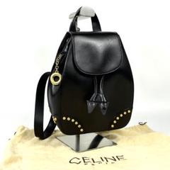 CELINE カーフレザー スタッズ ミニリュック ブラック CELINE カーフレザー スタッズ ミニリュック ブラック - メルカリ