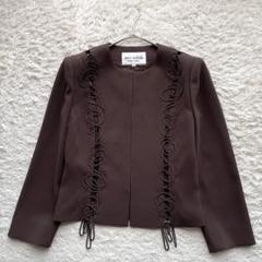 極美品✨miss ashida ミスアシダ　ツイード ノーカラージャケット　L 極美品✨miss ashida ミスアシダツイード ノーカラージャケットL
