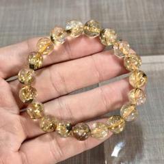 金運強　太陽放射ルチルブレスレット　ヘマタイト　ルチルクォーツ　24 金運強 太陽放射ルチルブレスレット ヘマタイト ルチルクォーツ