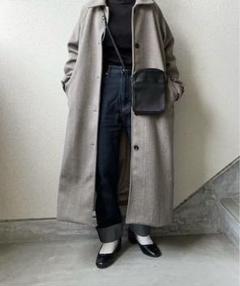 美品◎ゼニア カシミヤ100% ヘリンボーン ステンカラーロング