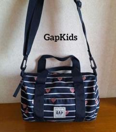 GapKids　ボーダーラメハート柄2way　ショルダートートバッグ