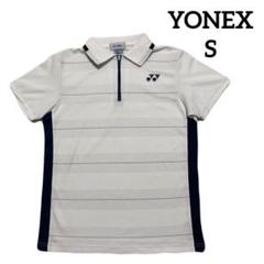 ⭐️YONEX 半袖ポロシャツ　バドミントン　テニスウェア　白ネイビー　S＊QG