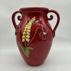 花瓶　イタリア製　サルデリ　イタリアンレッド　赤　花器　陶器製　フラワーベース 花瓶イタリア製サルデリイタリアンレッド赤花器陶器製フラワーベース