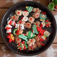 断捨離☆とりまぜデコパーツ クリスマス つやつやⒶ