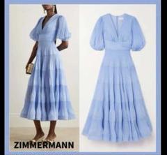 【美品】ZIMMERMANN ライトブルー ティアードワンピース 美品】ZIMMERMANN ライトブルー ティアードワンピース - メルカリ
