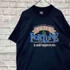 USA製90sヴィンテージTシャツ！シングルステッチ　ネイビー半袖古着XL79