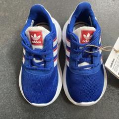 adidas キッズ スニーカー 青 赤 白
