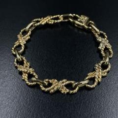 オールド　セリーヌ　ブレスレット　マカダム　ゴールドチェーン　ロゴモチーフ　刻印 オールド セリーヌ ブレスレット マカダム ゴールドチェーン