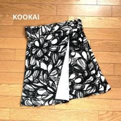 スカート 膝丈 巻きスカート風 M KOOKAI