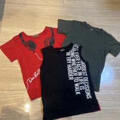 子供服Tシャツ 3枚セット 赤 深緑 黒タンクトップ