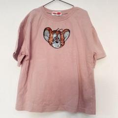 トムとジェリー ジェリー Tシャツ 半袖 キラキラ ピンク 130
